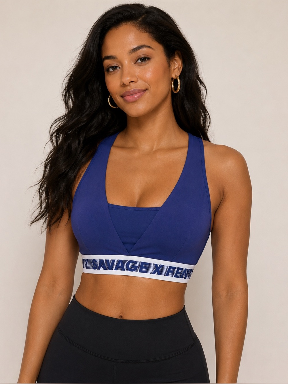 Savage X Fenty Royal Blue V-Neck Sports Bralette